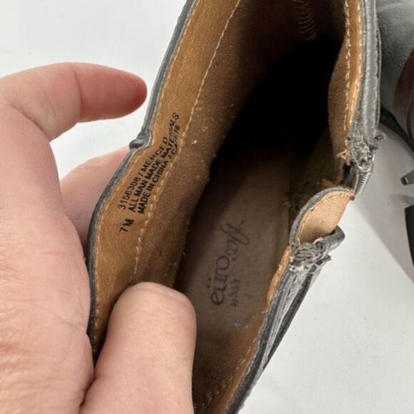 EuroSoft Phoebe Faux Leather Buckle Accent Boot Bootie Size 7 Gray & Brown - Picture 8 of 10